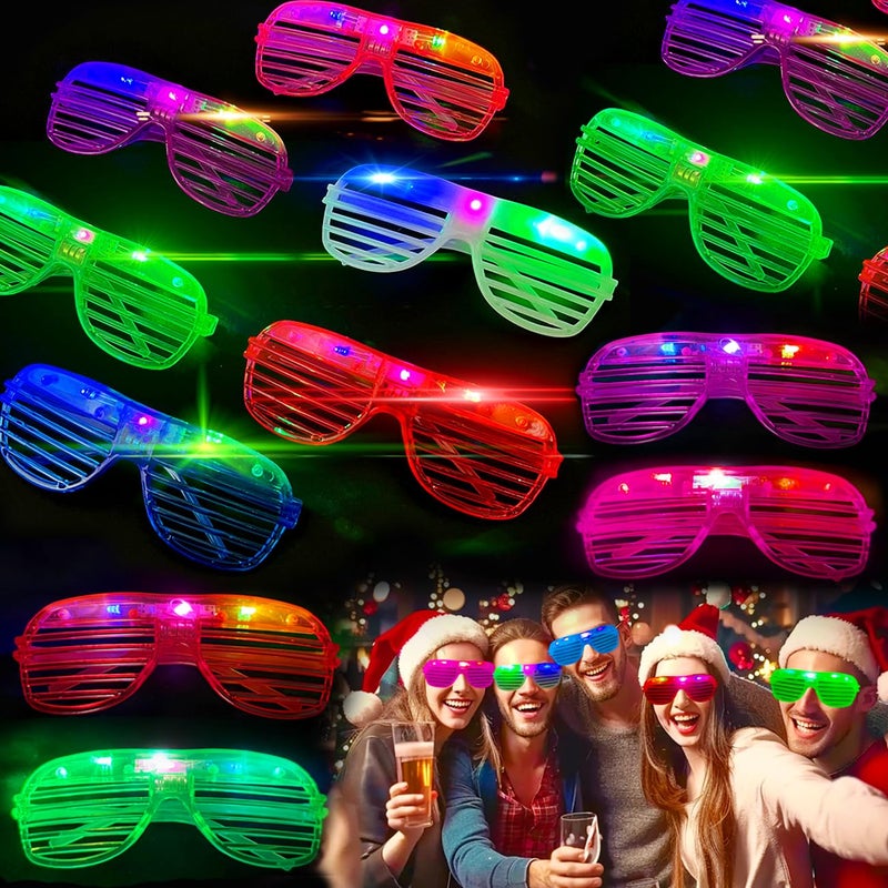 OceanWings 20 LED Glasses for Kids Adults Glow in The Dark Party Favor Supplies,Light up Glasses Toys for Holiday Concert for Neon Glow Party Favors,Wedding,Concert,Raves&Birthday Disco Halloween Christmas - Image 1